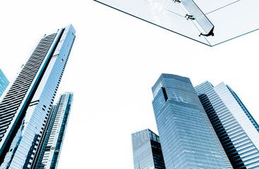 glass facade building tower night view