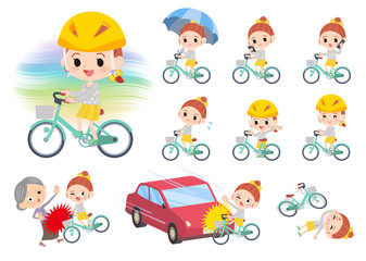 yellow clothing girl_city cycle