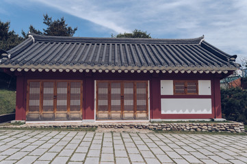 Fototapeta premium traditional korean building at public park in Busan