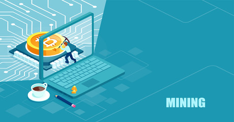 vector for bitcoin mining and cryptocurrency exchange.