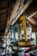 Collection of old oil lamps