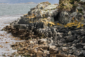 Rocks in the sea, Beagle Channel, Ushuaia, Argentina