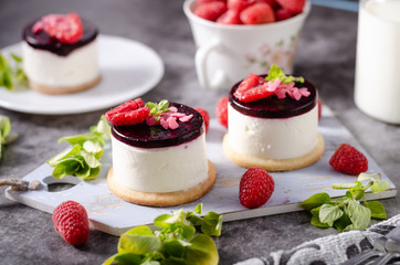 Homemade rapsberry cheesecake