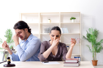 Young family in marriage divorce concept 