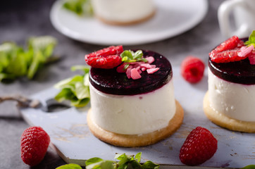Homemade rapsberry cheesecake