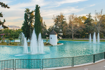 Nea Filadelfeia (New Filadelfia) municipal park - obrazy, fototapety, plakaty