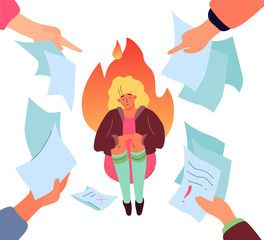 Job burnout - modern colorful flat design style illustration