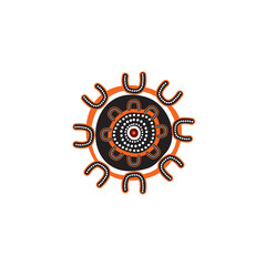 Aboriginal art icon logo design vector template