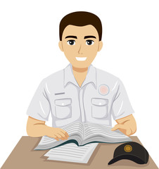 Teen Guy Criminal Justice Student Illustration