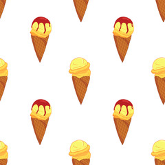 Lemon Ice cream seamless pattern