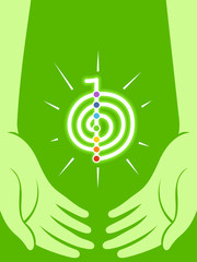 Hands Reiki Energy Symbol Illustration