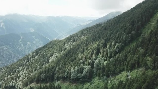 Drone footage of the mountainside near Sultan Murat yayla in Trabzon, Turkey