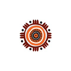 Aboriginal art icon logo design vector template