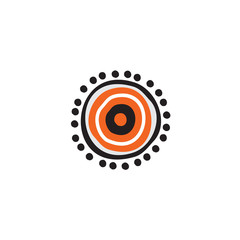 Aboriginal art icon logo design vector template