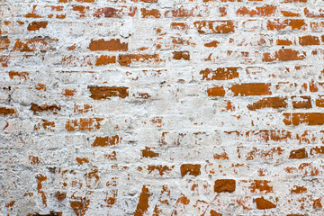 Old wall. Brick walls with partial plastering.