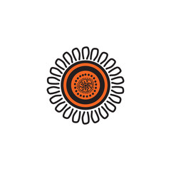 Aboriginal art icon logo design vector template