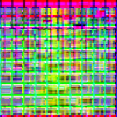 Digital vibrant glitch effect.
