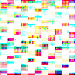 Digital vibrant glitch effect.