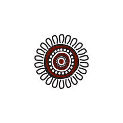 Aboriginal art icon logo design vector template