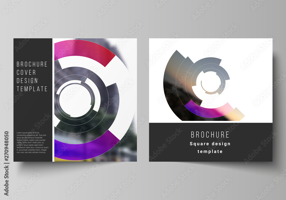 Poster the minimal vector layout of two square format covers design templates for brochure, flyer, magazine