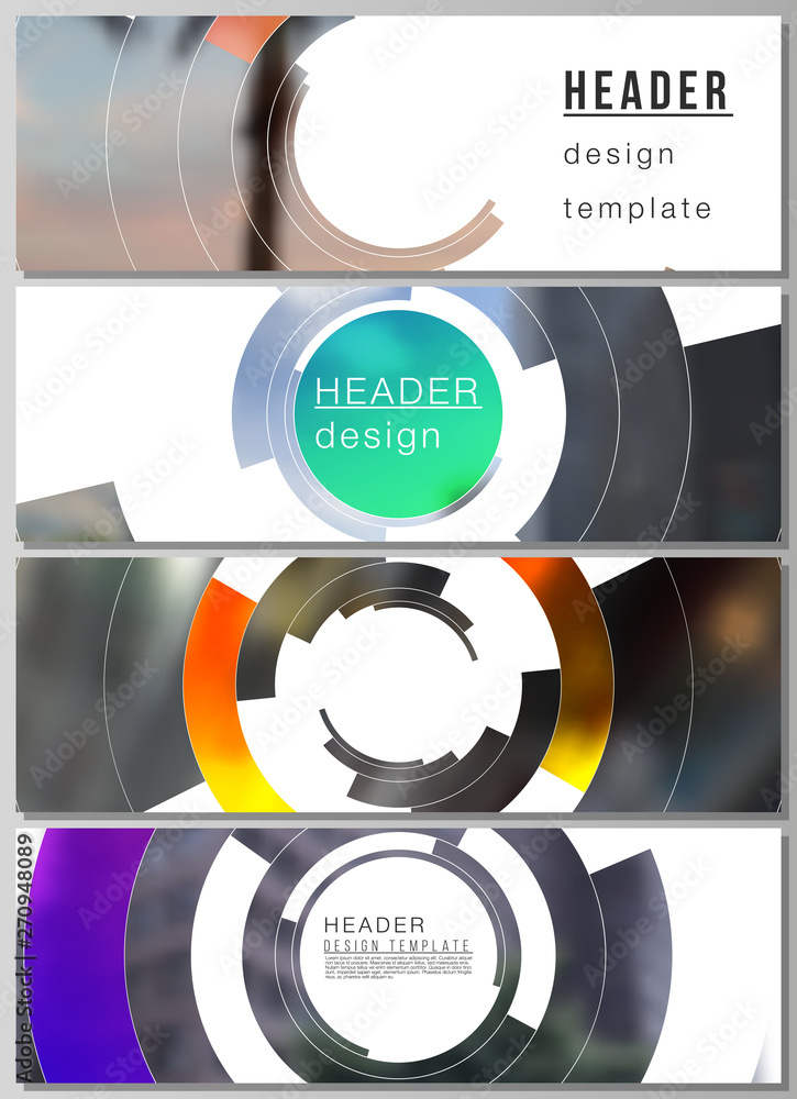 Poster the minimalistic vector illustration of the editable layout of headers, banner design templates. fut