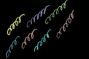colored scribbles pattern on chalkboard