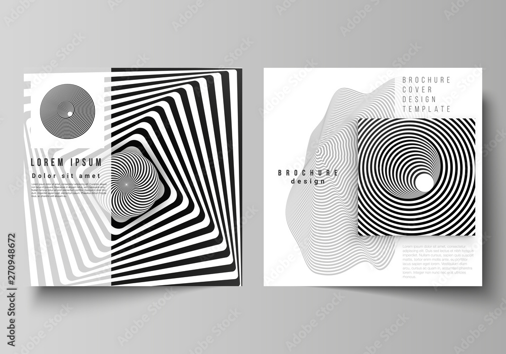 Poster the minimal vector layout of two square format covers design templates for brochure, flyer, magazine