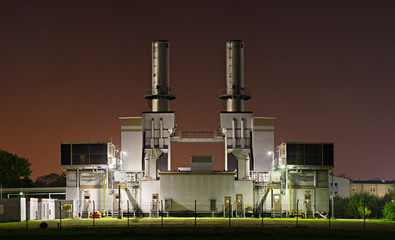 Fototapeta premium Industrial Building At Night