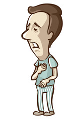 Man Symptom Chest Pain Illustration
