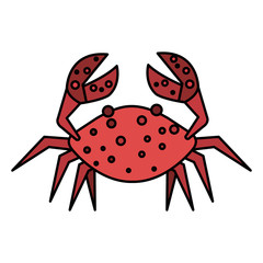 crab marine animal isolated icon