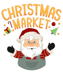 Santa Claus Christmas Market Lettering