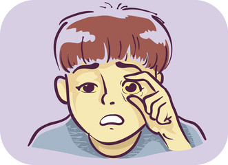 Boy Symptom Yellow Skin And Eyes Illustration