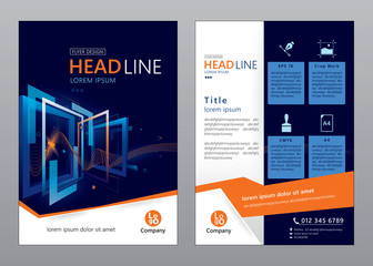 Vector business brochure design template. Corporate annual report. Flyer layout