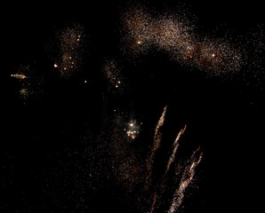 multicolor firework lights on black background