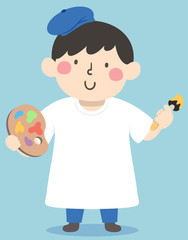 Kid Boy Paint Art Shirt Illustration