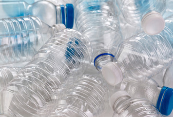 Plastic Single Use Bottles Close Up