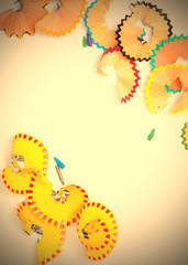 colored pencil shavings