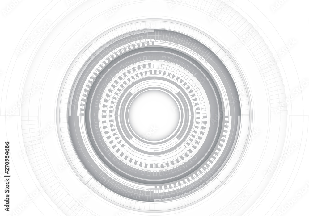 Poster abstract grey circle line system on white design modern futuristic technology background vector illu