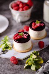 Homemade rapsberry cheesecake