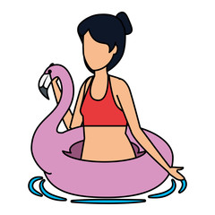 beautiful woman with flemish float