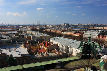 View of the roofs of the city of St. Petersburg