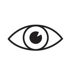 Eye vector line icon isolated on white