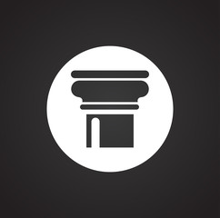 Column icon on background for graphic and web design. Simple illustration. Internet concept symbol for website button or mobile app.