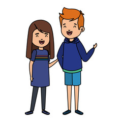 Obraz premium cute little kids couple characters