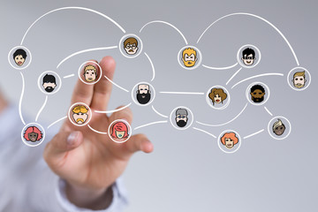 Obraz na płótnie Canvas global networking 3d human select concept