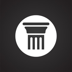 Column icon on background for graphic and web design. Simple illustration. Internet concept symbol for website button or mobile app.