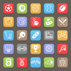 Sport icons for mobile or web. Vector