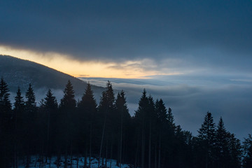 dramatic clouds over tatra mountains in slovakia