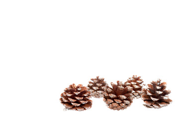 Fir cones, decorations for holidays, christmas background.