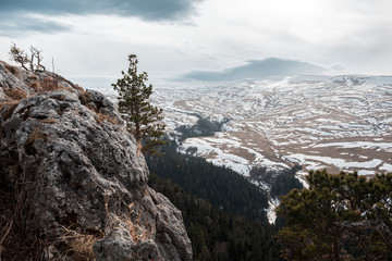 view of mountains in winter